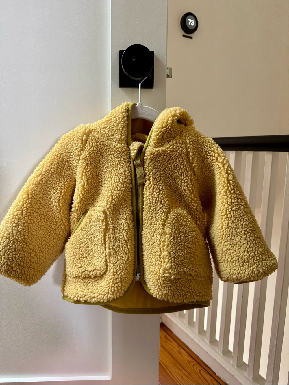 Hanna Andersson Baby Faux Shearling Hoodie Fleece Jacket, like new 18-24 months